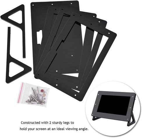 7 inch Screen Case, Acrylic Protective Case Shell with Stand Holder for 7 inch Display Screen, Black in Saudi Arabia