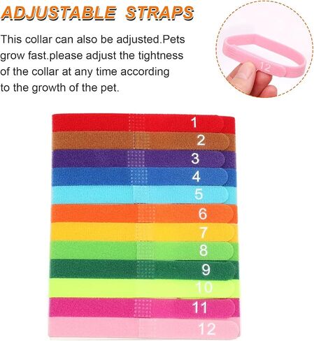 12 PCS Puppy Whelping Collars Newborn Pet Collars with Numbers Double-Sided Adjustable ID Bands Pet Puppy ID Bands for Newborn Pet Dog Cat Cat (Small Size) in Saudi Arabia
