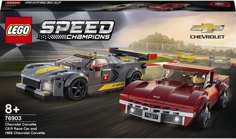 LEGO 76903 Speed Champions Chevrolet Corvette C8.R Race Car and 1969 CC Racing Model, Toy Cars Building Kit for Kids 8 Plus Years Old, 2 Sports Models in Saudi Arabia