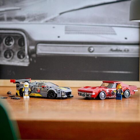LEGO 76903 Speed Champions Chevrolet Corvette C8.R Race Car and 1969 CC Racing Model, Toy Cars Building Kit for Kids 8 Plus Years Old, 2 Sports Models in Saudi Arabia