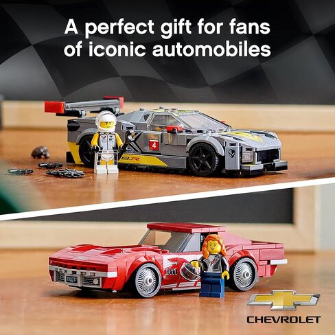 LEGO 76903 Speed Champions Chevrolet Corvette C8.R Race Car and 1969 CC Racing Model, Toy Cars Building Kit for Kids 8 Plus Years Old, 2 Sports Models in Saudi Arabia