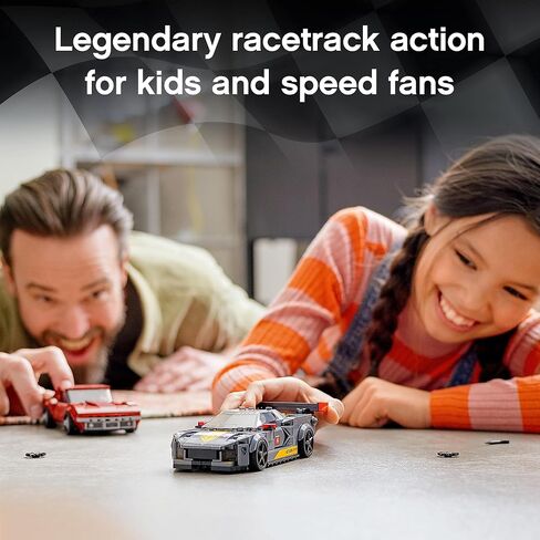 LEGO 76903 Speed Champions Chevrolet Corvette C8.R Race Car and 1969 CC Racing Model, Toy Cars Building Kit for Kids 8 Plus Years Old, 2 Sports Models in Saudi Arabia