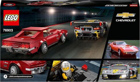 LEGO 76903 Speed Champions Chevrolet Corvette C8.R Race Car and 1969 CC Racing Model, Toy Cars Building Kit for Kids 8 Plus Years Old, 2 Sports Models in Saudi Arabia