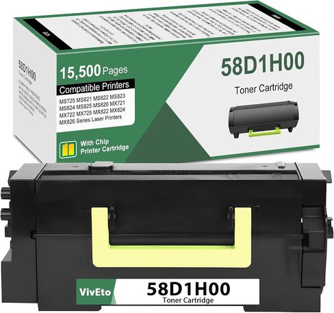 58d1h00 أسود الحبر العالي العائد (مع رقاقة جديدة) إعادة تخصيص Lexmark 58d1h00 خرطوشة الحبر 58d1000 لـ MS725 MS821 MS822 MS823 MS824 MS825 MS826 MX721 MX722 in Saudi Arabia