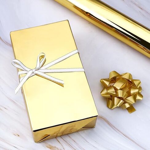 WRAPAHOLIC Royal Blue Metallic Shiny Foil Wrapping Paper - Solid Color Gift Wrapping Paper Roll, Perfect for Wedding,Valentine's Day,Birthday,Christmas,Baby Shower,DIY Bouquet - 17in x 32.8ft in Saudi Arabia