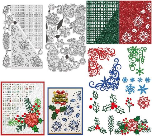 UniCraftale 2pcs عناصر عيد الميلاد عناصر القطع المعدني يموت زوايا عيد الميلاد القابلة لإعادة الاستخدام ، زوايا الشروط المقطوعة ، الخلفية in Saudi Arabia