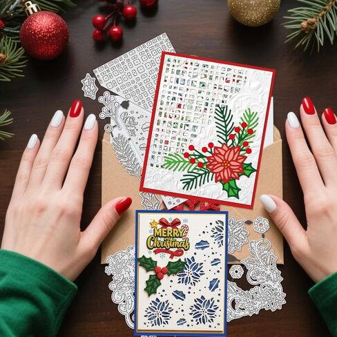 UniCraftale 2pcs عناصر عيد الميلاد عناصر القطع المعدني يموت زوايا عيد الميلاد القابلة لإعادة الاستخدام ، زوايا الشروط المقطوعة ، الخلفية in Saudi Arabia