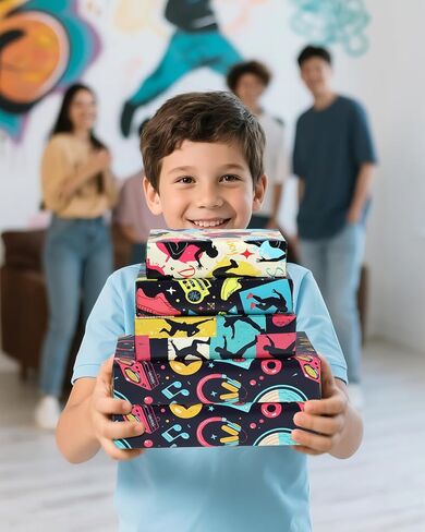 Pineraap 12 Sheet Music Themed Wrapping Paper, Musical Notes Guitar Kraft Gift Wrap Paper, Rockin' Gift Wrap Folded Flat Art Paper for Music Lover's Birthday Baby Shower DIY Crafts, 19.7 x 27.6 Inch in Kuwait