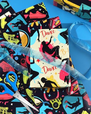 Pineraap 12 Sheet Music Themed Wrapping Paper, Musical Notes Guitar Kraft Gift Wrap Paper, Rockin' Gift Wrap Folded Flat Art Paper for Music Lover's Birthday Baby Shower DIY Crafts, 19.7 x 27.6 Inch in Kuwait