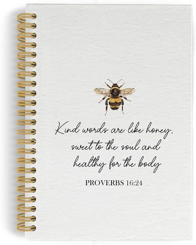 ylzlhb Christian Bee Notebook Notebook Journal ، دفاتر آية الكتاب المقدس لمكتب مدرسة العمل ، هدايا النحل للنساء ، مجلة Cottagecore لطيفة الحلزونية 5.5x8.3 بوصة in Saudi Arabia