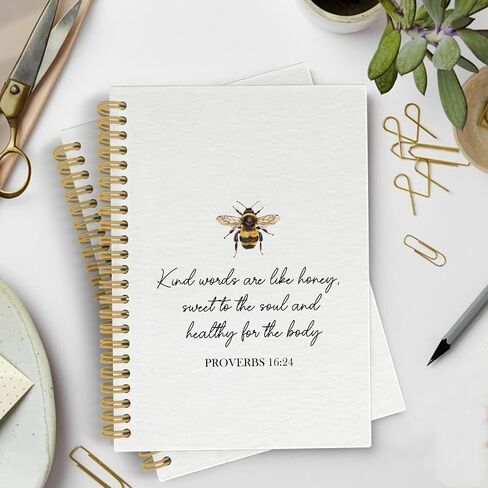 ylzlhb Christian Bee Notebook Notebook Journal ، دفاتر آية الكتاب المقدس لمكتب مدرسة العمل ، هدايا النحل للنساء ، مجلة Cottagecore لطيفة الحلزونية 5.5x8.3 بوصة in Saudi Arabia