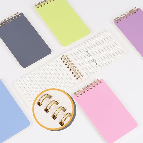6 Pack 3x5 Inch Spiral Notebooks, 120 Pages Pocket Notepads with Perforated Edges, Portable Mini Journals for Students, Office & Travel, Durable Kraft Cover in Saudi Arabia