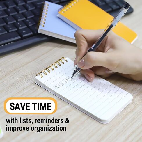 6 Pack 3x5 Inch Spiral Notebooks, 120 Pages Pocket Notepads with Perforated Edges, Portable Mini Journals for Students, Office & Travel, Durable Kraft Cover in Saudi Arabia