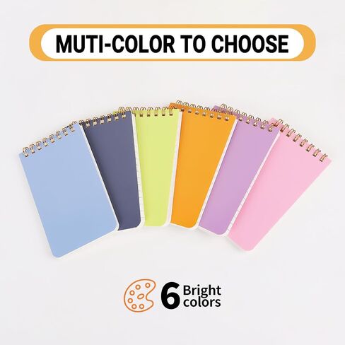 6 Pack 3x5 Inch Spiral Notebooks, 120 Pages Pocket Notepads with Perforated Edges, Portable Mini Journals for Students, Office & Travel, Durable Kraft Cover in Saudi Arabia