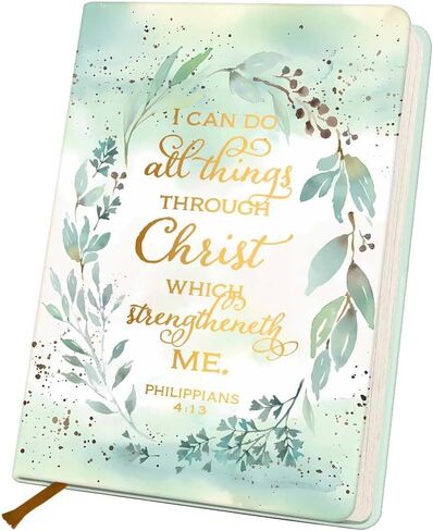 Positive Affirmation Lined Journal Notebook for Women Men, 200 Pages A5 Hardcover Leather Journals for Writing Note Taking, Bible Verse College Ruled Notebook Diary Notepad, Watercolor Leaves in Kuwait