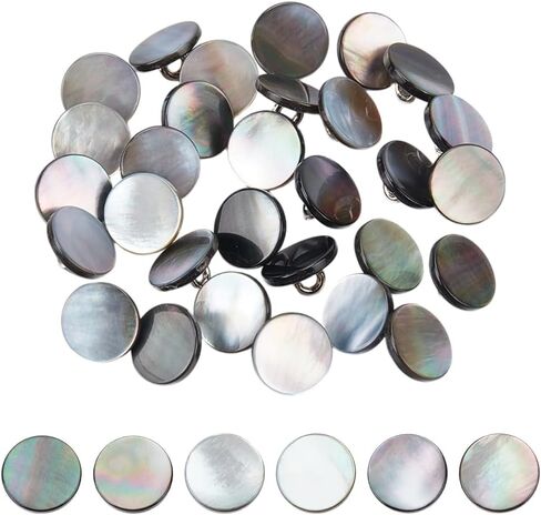 Nbeads 30pcs أزرار شلن شل ، 11 ملم زر أبيض أزرار الأم لأزرار اللؤلؤ مع أزرار قميص قميص قميص الأزياء للأزياء. in Saudi Arabia