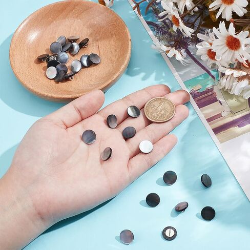 Nbeads 30pcs أزرار شلن شل ، 11 ملم زر أبيض أزرار الأم لأزرار اللؤلؤ مع أزرار قميص قميص قميص الأزياء للأزياء. in Saudi Arabia