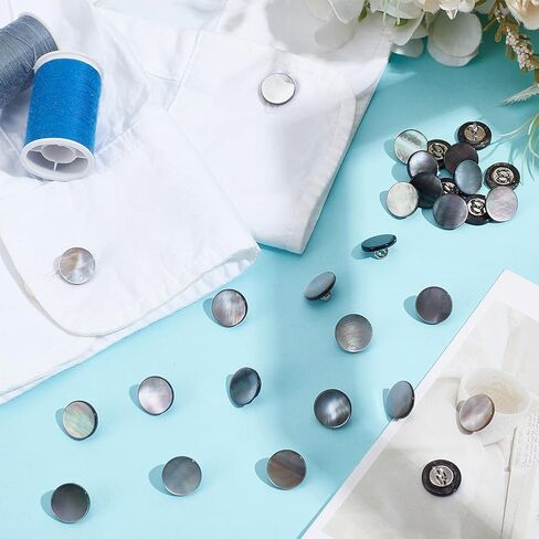 Nbeads 30pcs أزرار شلن شل ، 11 ملم زر أبيض أزرار الأم لأزرار اللؤلؤ مع أزرار قميص قميص قميص الأزياء للأزياء. in Saudi Arabia