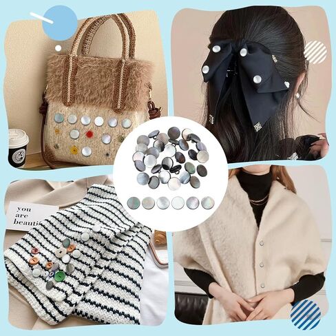 Nbeads 30pcs أزرار شلن شل ، 11 ملم زر أبيض أزرار الأم لأزرار اللؤلؤ مع أزرار قميص قميص قميص الأزياء للأزياء. in Saudi Arabia