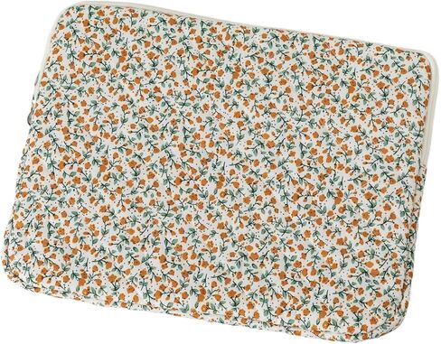 Coquette Floral Laptop Sleeve, 11-15 Inch Cute Puffy Laptop Case Aesthetic Floral Quilted Computer Bag Cottagecore Accessories (Pink,13 Inch) in Kuwait