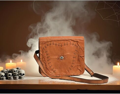 حقيبة جلدية من Hocus pocus للرجال والنساء - حقيبة يد كتف مصنوعة يدويًا ، حقيبة هالوين جلدية حقيقية in Kuwait