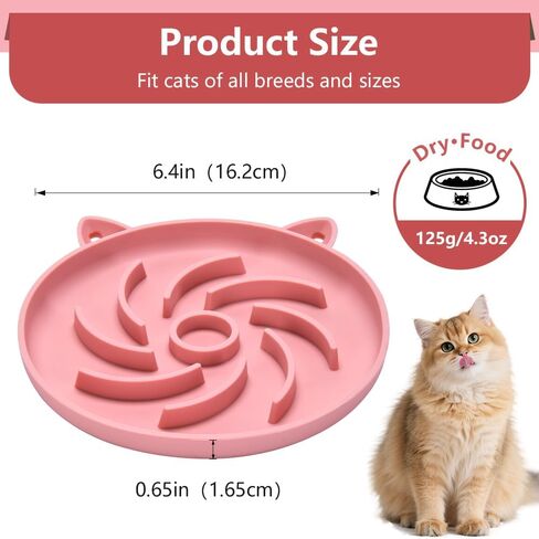 2Pcs Slow Feeder Cat Bowl,Puzzle Feeder Cat,Interactive Toys，Slow Feeding cat Bowl Suitable for All Dry and Wet Foods,Easy to Clean Silicone Bowls (Grey and Pink) in Saudi Arabia
