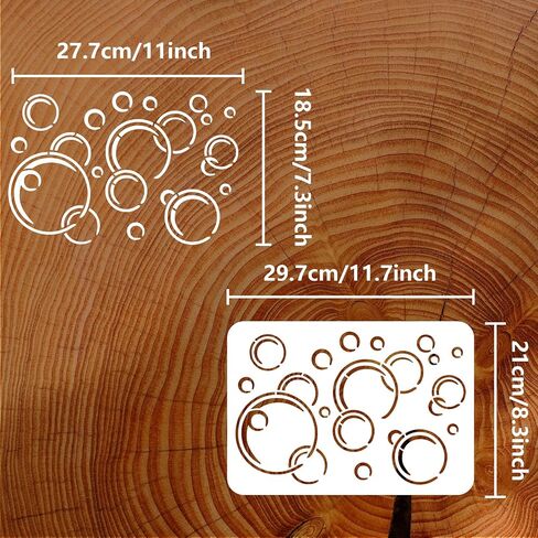 Pingerinspire Bubble Painting stencil 11.7x8.3 inch pet hollow out bubbles block block pattern craft chaint the stency small stencil stency mapplate for scrapbook fabrac in Saudi Arabia