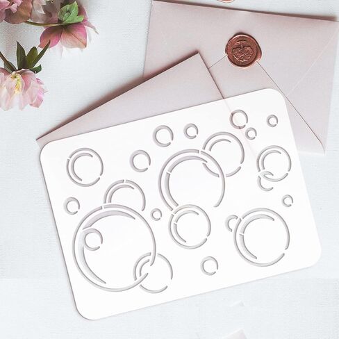 Pingerinspire Bubble Painting stencil 11.7x8.3 inch pet hollow out bubbles block block pattern craft chaint the stency small stencil stency mapplate for scrapbook fabrac in Saudi Arabia