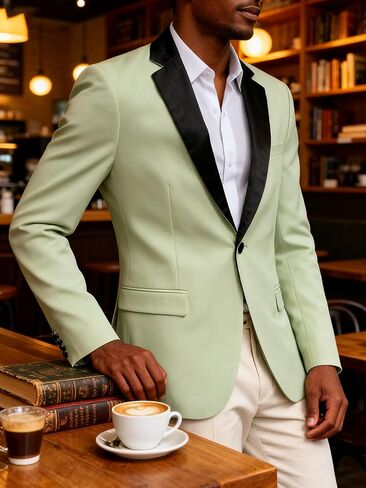 Barry.Wang Mens Casual Blazer Sport Coat Regular Fit Suit Jackets Business Lightweight Sports Jacket for Wedding Party in Kuwait