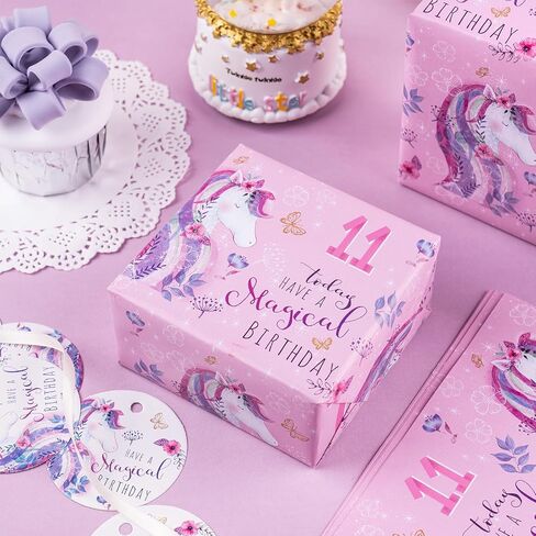 RUSPEPA Birthday Wrapping Paper Sheets with 7 Year Old Pink Pattern Great for Birthday Gift Wrap, 6 Fold on Sheets Each Set, 27 inches x 19 inches in Saudi Arabia