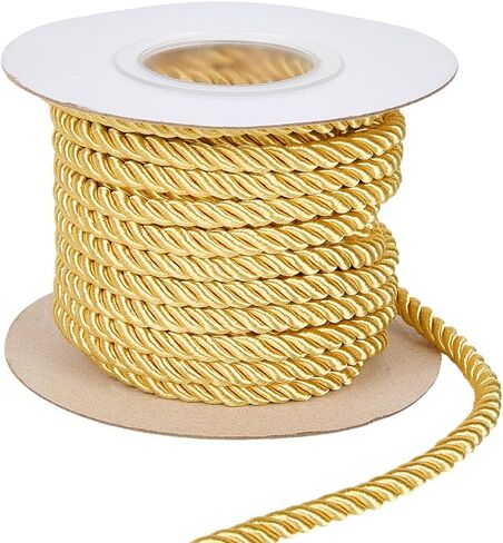 5MM 3 Ply Dark Green Twist Grad Honer Cord Trim Braid Christmas Shiny Satin Twine Thread String Graduation Twined Decorative Thick Rope Cords for Sewing Making Home Decor Craft Drawstrings in Saudi Arabia
