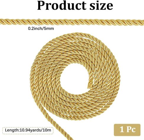5MM 3 Ply Dark Green Twist Grad Honer Cord Trim Braid Christmas Shiny Satin Twine Thread String Graduation Twined Decorative Thick Rope Cords for Sewing Making Home Decor Craft Drawstrings in Saudi Arabia