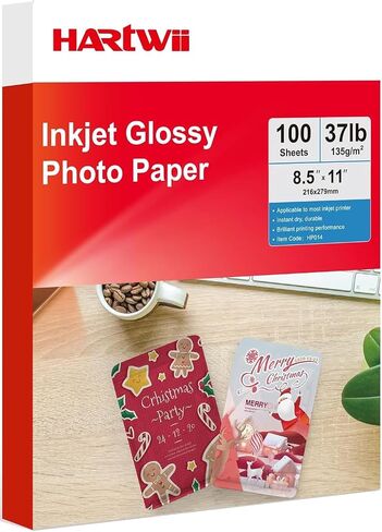 115gsm Thin Glossy Photo Paper 100 Sheets 8.5x11 Inches,Inkjet Printing Paper with Dye Ink for Brochure Printing, Custom Chip Bag Party Favors, Letter Size in Saudi Arabia