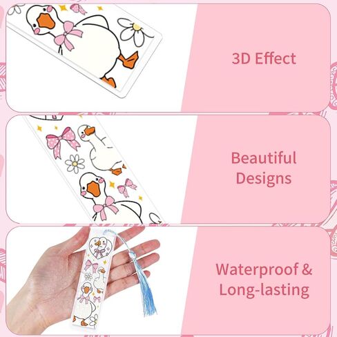 Goose UV DTF Longmark Stickers - 24 ورقة مضحكة Goose UVDTF ملصقات الإشارات الإشاراتية الاكريليك الطباعة على الوجهين UV DTF لفرك على ملصقات النقل لعشاق الكتب DIY فارغة فارغة in Saudi Arabia