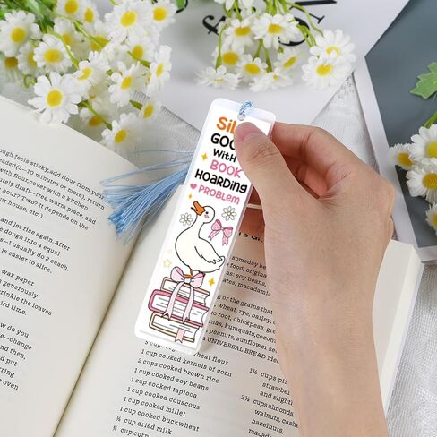 Goose UV DTF Longmark Stickers - 24 ورقة مضحكة Goose UVDTF ملصقات الإشارات الإشاراتية الاكريليك الطباعة على الوجهين UV DTF لفرك على ملصقات النقل لعشاق الكتب DIY فارغة فارغة in Saudi Arabia
