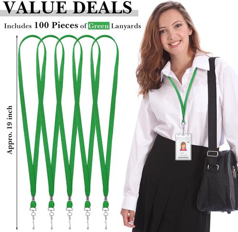200 Pieces Badge Lanyards Flat Lanyards for ID Badges, Assorted Colors Neck lanyards with Swivel J Hook Clip for Key, Card Holder, Name Tag, Student Teacher Office Worker Accessories in Saudi Arabia