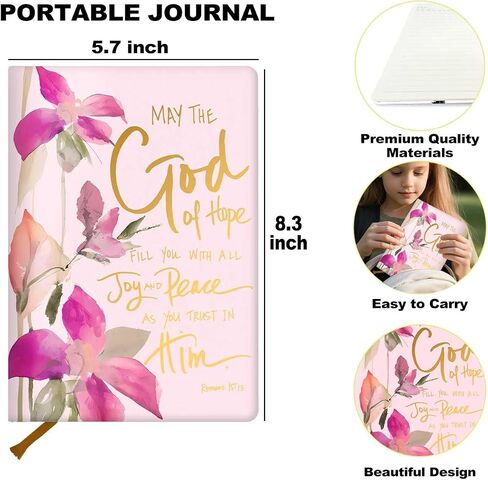 Positive Affirmation Lined Journal Notebook for Women Men, 200 Pages A5 Hardcover Leather Journals for Writing Note Taking, Bible Verse College Ruled Notebook Diary Notepad, Watercolor Leaves in Kuwait