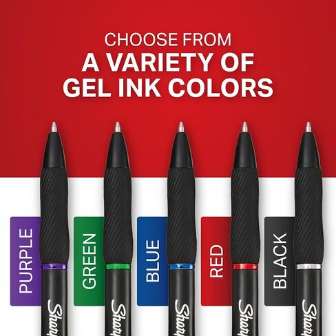 Sharpie® S-Gel Pens, Medium Point, 0.7 mm, Black Barrel, Purple Ink, Pack Of 12 Pens in Saudi Arabia