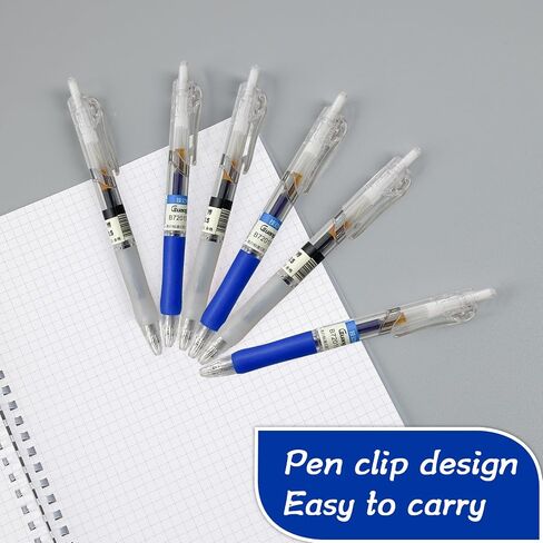 12pcs 0.5mm هلام أقلام أقل نقاط الكتابة الناعمة ، أقلام الحبر الأزرق ، أقلام جل زرقاء تشبه الجلود ، قلم جل الأعمال في اليومية ، الكتابة ، المدرسة ، المكتب (الأزرق) in Kuwait