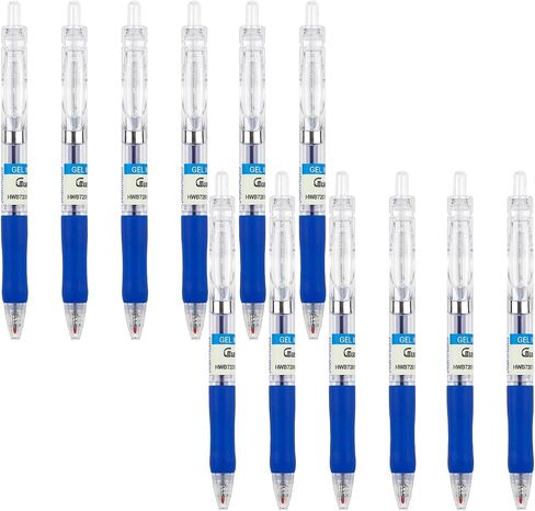 12pcs 0.5mm هلام أقلام أقل نقاط الكتابة الناعمة ، أقلام الحبر الأزرق ، أقلام جل زرقاء تشبه الجلود ، قلم جل الأعمال في اليومية ، الكتابة ، المدرسة ، المكتب (الأزرق) in Kuwait