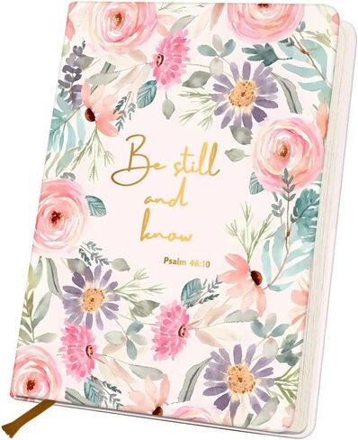 تأكيد إيجابي مؤلف دفتر مجلة للمجلة للنساء ، 200 صفحة من المجلات الجلدية A5 A5 Hardcover للكتابة تدوين الملاحظات ، وحكم الكتاب المقدس College Diary Diary Notepad ، وأوراق الألوان المائية in Kuwait