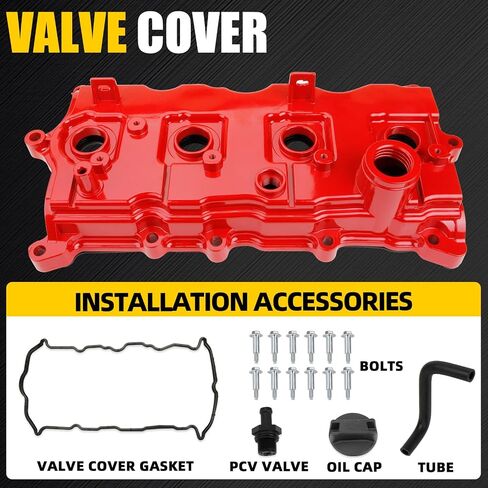 Engine Valve Cover w/Gasket Bolts Oil Filter Cap Compatible with 2007-2013 Nissan Altima Sentra SE-R 2.5L Replaces Parts 13264-JA00A 13270-JA00A in Kuwait