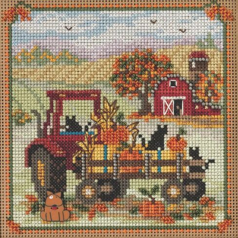 Mill Hill Hayride Beaded Counted Cross Stitch Kit 2023 Buttons & Beads Autumn MH142325 in Saudi Arabia