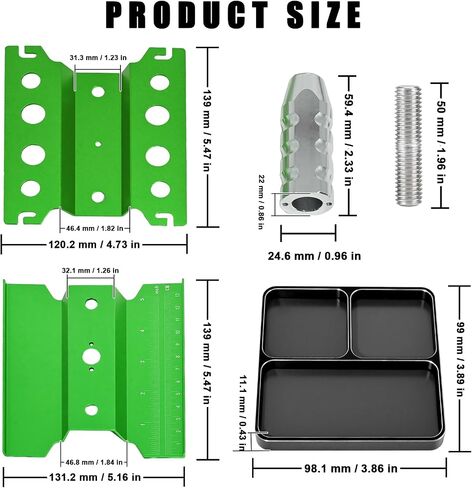 RC Car Work Stand Right Right Leight Lower 360 ° Rotation Aluminium RC Repair Stand ، Trans Small Screw Tresh for 1/8 1/10 1/12 1/14 for traxxa arcial arrma rc crawler monster buggy (Green ، Black) in Kuwait