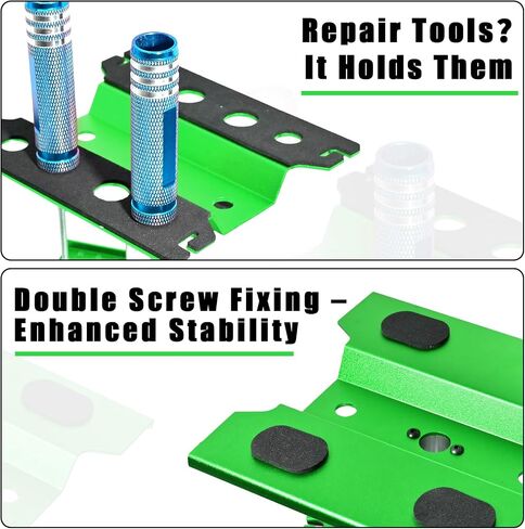 RC Car Work Stand Right Right Leight Lower 360 ° Rotation Aluminium RC Repair Stand ، Trans Small Screw Tresh for 1/8 1/10 1/12 1/14 for traxxa arcial arrma rc crawler monster buggy (Green ، Black) in Kuwait