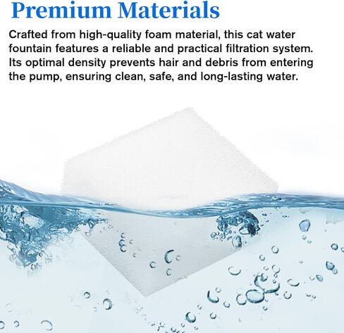 12 Pack Cat Fountain Filters Sponge Replacement Pet Fountain Pre-Filter Square Foam Sponges for 84oz/2.5L Cat Water Fountains, White in Saudi Arabia