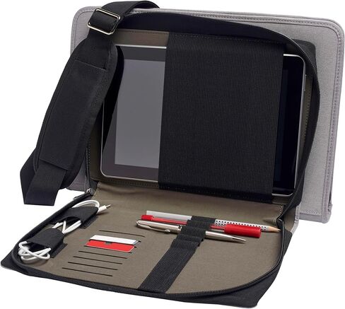 Grey Leather Laptop Messenger Case - Compatible with HP Envy x360 16" 2 in 1 Laptop in Saudi Arabia