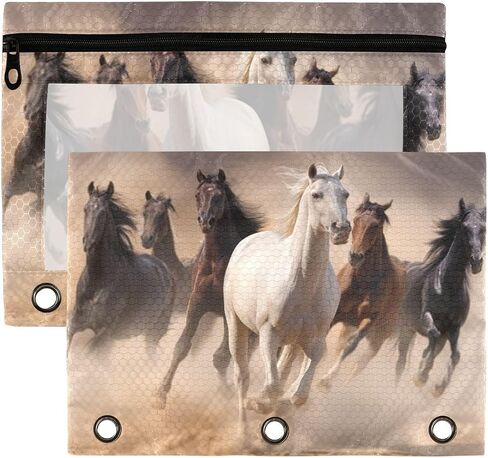 Kcldeci 2 Pack Pencil Pouch for 3 Ring Binder, Dinosaurs Footprints Binder Pencil Pouch Pencil Case Pencil Bag Pouch Bulk for Home, Office, School Supplies in Saudi Arabia