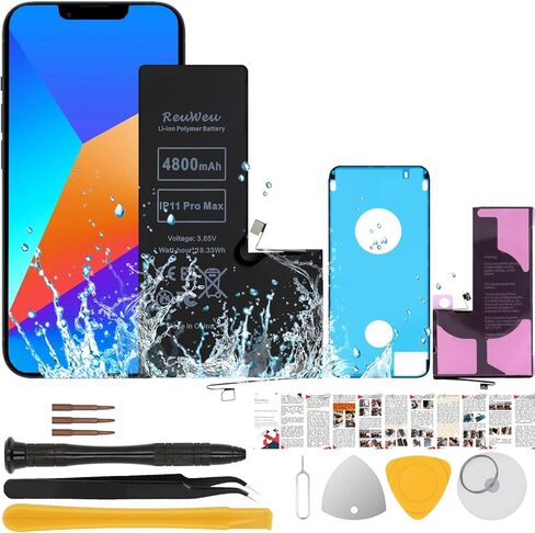 ReuWeu for iPhone Xs Max Battery 6.5" All Carriers Upgraded Capacity with Repair Tool Kit in Kuwait