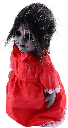 NUOBESTY 1 PC Halloween Creepy Dolls Scary Voice-Activated Induction Walking Horror Scary Doll with Sound Halloween Prop for Party Without Battery in Saudi Arabia